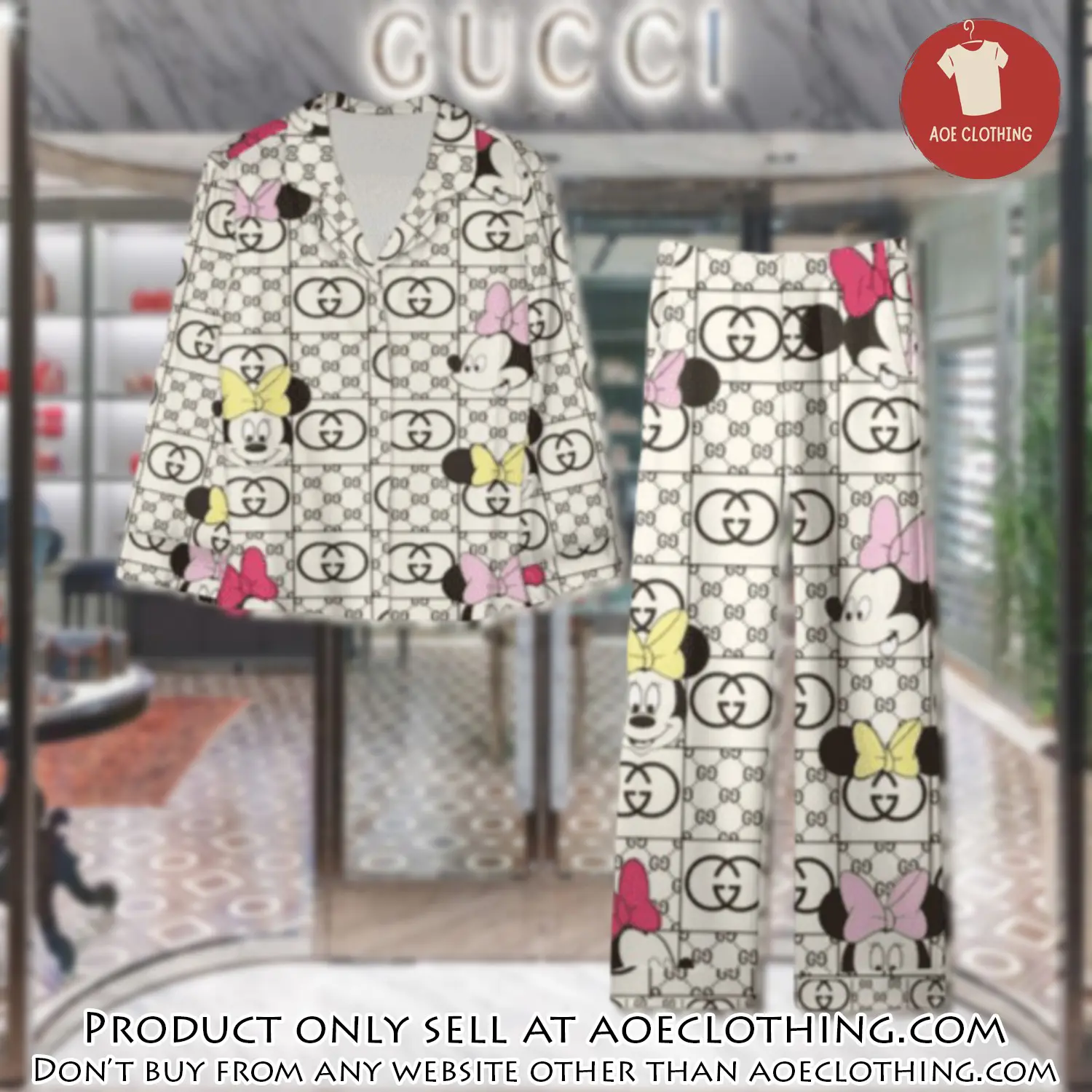 Trending luxury gc satin pajama set pjs1054 aoe2601418